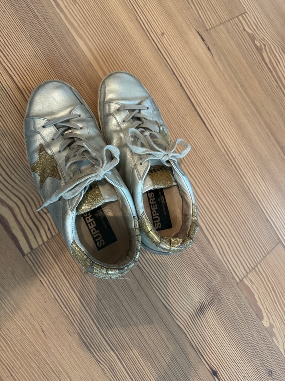 Golden Goose Superstar Sneakers – Metallic Gold / Silver-Size 9 or EU 39 - Picture 4 of 6